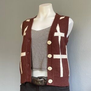 "Off the Grid" Brown Sweater Vest NWT